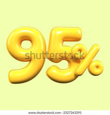 percentage 3d number 95% sale yellow , discount, banner element