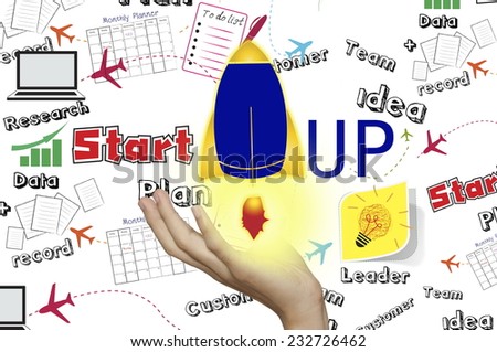 "Start up" concept background