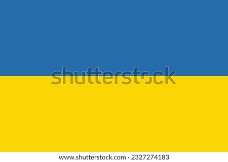 The flag of Ukraine. Flag icon. Standard color. Standard size. A rectangular flag. Computer illustration. Digital illustration. Vector illustration.