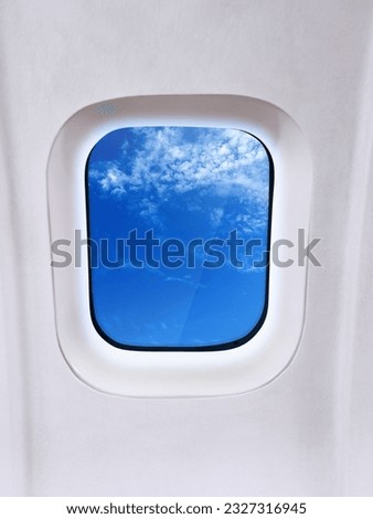 sea plane window view and sky