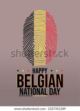 Belgian National Day template vector. Happy Belgian National Day greeting card template vector. Royalty-Free Stock Photo #2327352189
