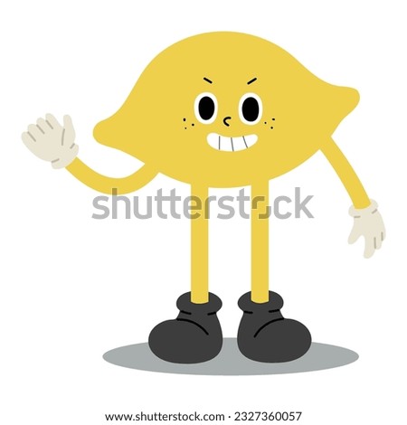 Lemon  Character Single 1 cute, vector illustration