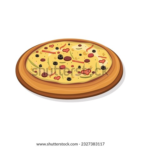 Delicious Pizza Icon Vector Design. 
