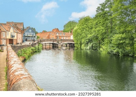 Riverside walk in the East Anglia city of Norwich Royalty-Free Stock Photo #2327395281