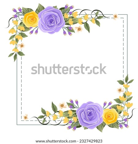 flower rose vector with square for background, texture, wrapper pattern, frame or border , greeting card