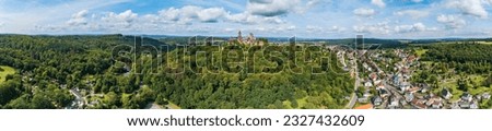 Bird's-eye view of Braunfels Castle in the town of the same name in Hesse - Germany