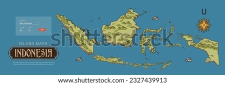 Isolated Indonesia islands map handdrawn illustration Royalty-Free Stock Photo #2327439913