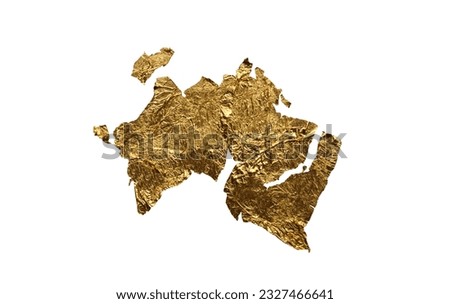 Gold bronze glitter paper piece brushstroke painting blot smear. Abstract glow shine stain on white background. Royalty-Free Stock Photo #2327466641