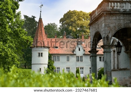 Hunting castle of Count Schonborn in Carpaty (in the past - Beregvar) Village (Zakarpattja Region, Ukraine). Built in 1890. Royalty-Free Stock Photo #2327467681
