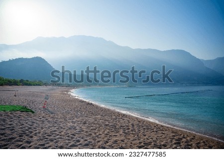 Oludeniz beach without people in the morning. High quality photo