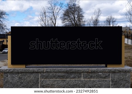 Black blank stone monument sign
