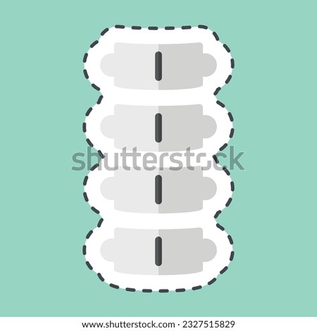 Sticker line cut Spine. related to Orthopedic symbol. simple design editable. simple illustration