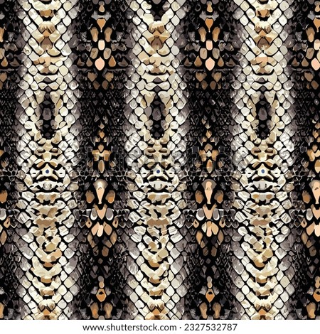 Snake Skin Pattern Design Vector Illustration, Animal Wildlife Background Texture