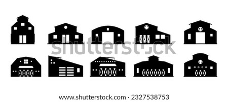 Barn Silhouette Illustration. Vector Set Royalty-Free Stock Photo #2327538753