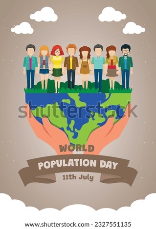 World population day brochure, Flyer design template vector design. Layout template in A4 size.