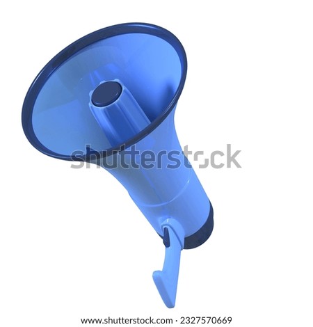 Blue Megaphone Isolated Background 3D render