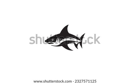 shark logo design black simple flat icon on white background