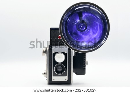 antique twin lens camera with flash