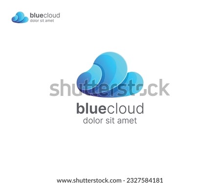Cloud logo. Data technology logo