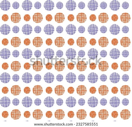 Vector seamless abstract pattern in the form of red and blue circles on a white background