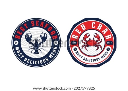 Sea Food Badge Logo Design. Red crab seafood Badge Logo design Royalty-Free Stock Photo #2327599825