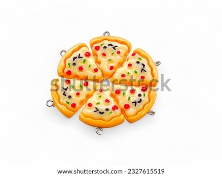 Pizza food shaped hanger toy isolated on white