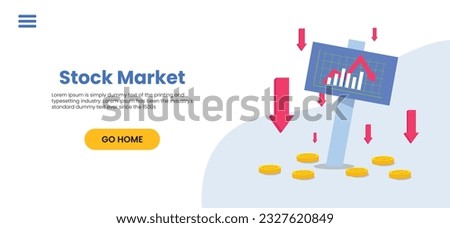 People Analyzing Stock Market. They Standing near Screen with Graphs, Charts and Diagrams. Businesspersons Investing in Stocks. Stock Trading Concept. Flat Vector Illustration.
