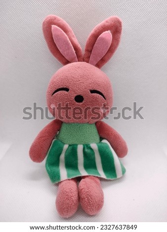 A cute little rabbit doll that children like.