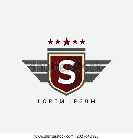 Abstract Letter S wing and king concept Logo Template Design Vector