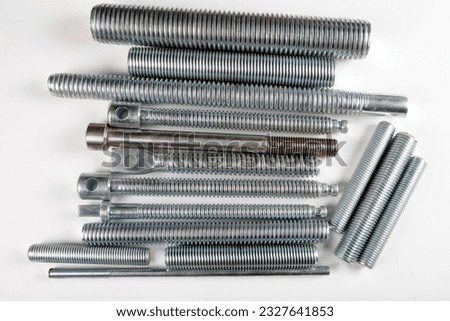 steel screws on a white background