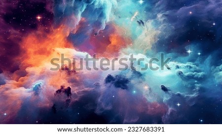 Colorful space galaxy cloud nebula. Stary night cosmos backgroud . High quality photo Royalty-Free Stock Photo #2327683391