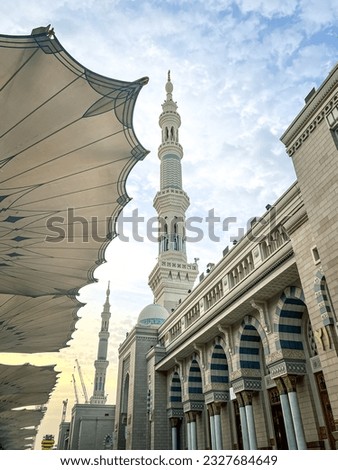 The beauty of the architecture of the nabawai mosque building in Medina