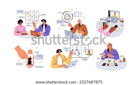 Esoteric psychic predictions. Astrology horoscope, tarot reading, numerology, human design set. Modern fortune-tellers fortell online. Flat graphic vector illustrations isolated on white background Royalty-Free Stock Photo #2327687875