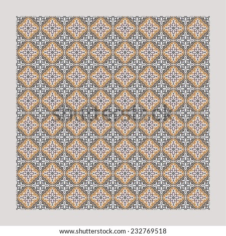 Damask background pattern design, background and wallpaper made of Turkish texture ceramic tiles in vector.