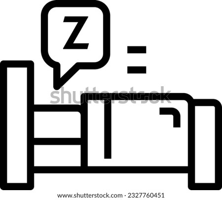 Sleeping Line Icon - Single Icon, Vector 