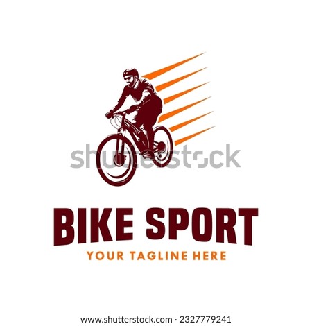 Bike man silhouette logo design