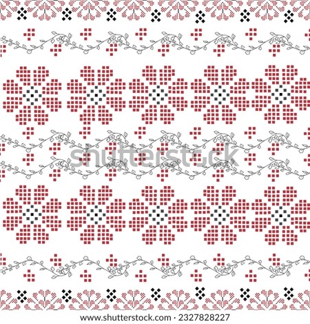 seamless pattern in ukrainian style vyshyvanka