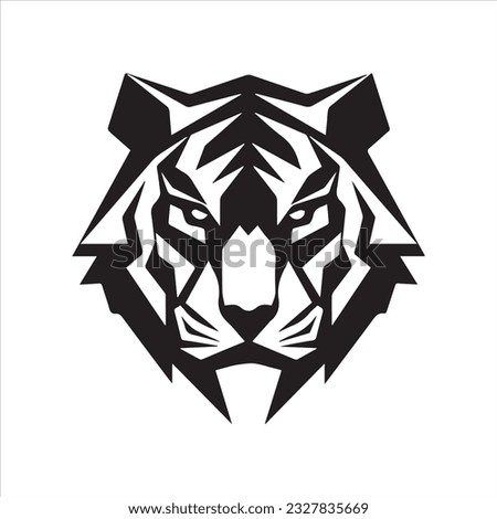 Tiger head Icon Logo Black and white