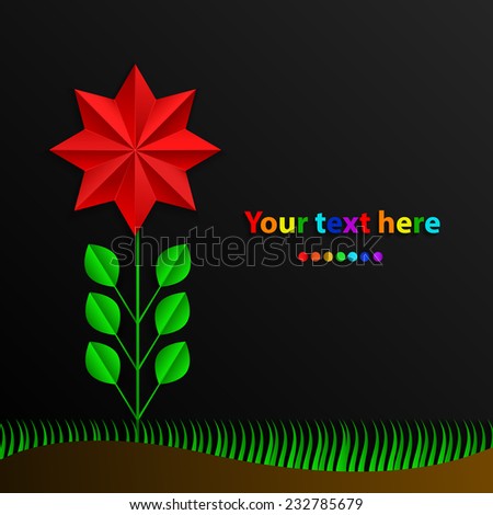 paper rainbow flower. vector illustration