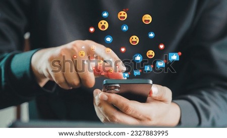 Users are playing. Social media technology. Royalty-Free Stock Photo #2327883995