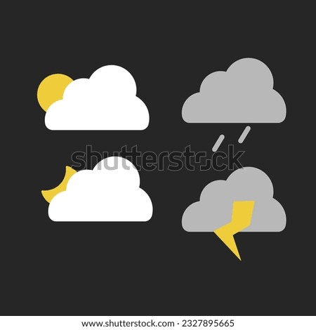 Weather icon with flat color simple design, high quality and suitable for UI design