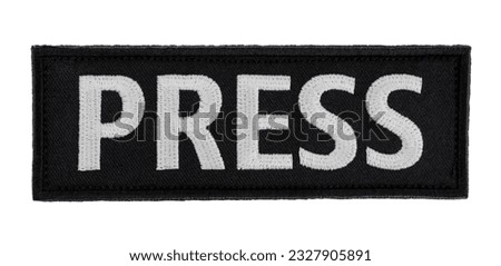 Black  badge with PRESS lettering isolated on white background