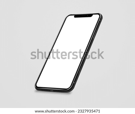 blank single smartphone mockup left view