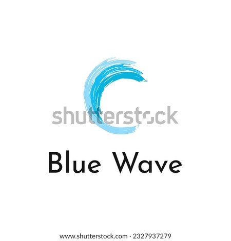 Blue wave abstract logo design creative