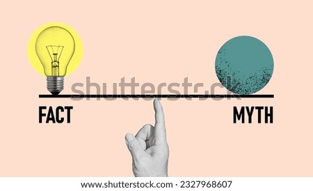 Fact and myth concept is shown using a text Royalty-Free Stock Photo #2327968607