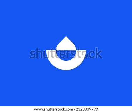 Water drop symbol. Universal aqua freshness sign. Liquid water symbol. Vector illustration.