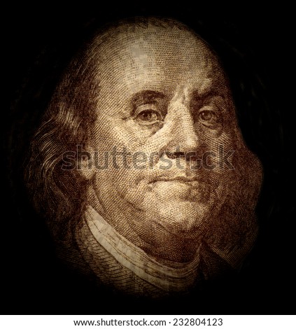 Portrait of Benjamin Franklin  Royalty-Free Stock Photo #232804123
