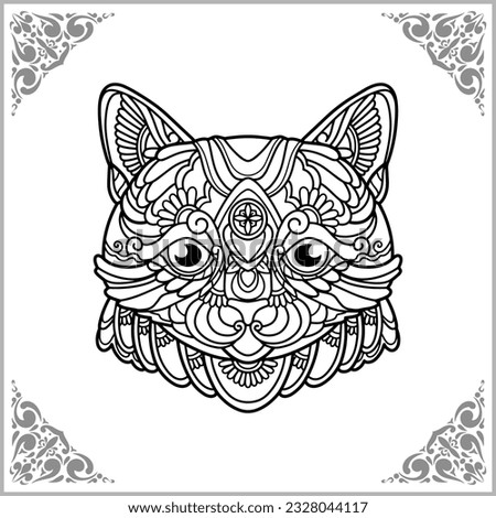 Cat zentangle arts isolated on white background of illustration