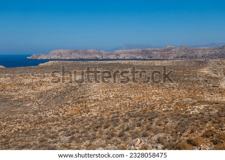 desert landscape and nature of Gramvousa island. Greece