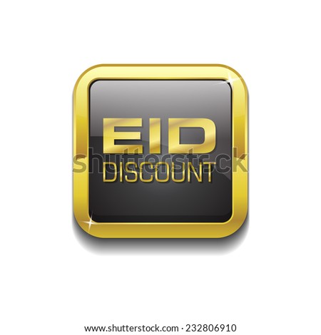 Eid Discount Gold Vector Icon Button